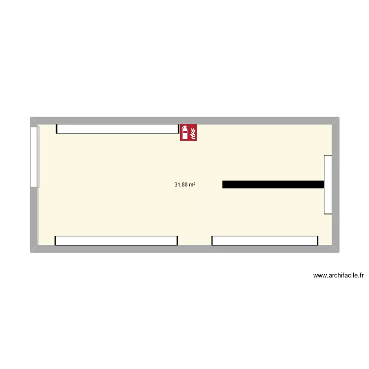 mediano. Plano de 1  y 32 m²