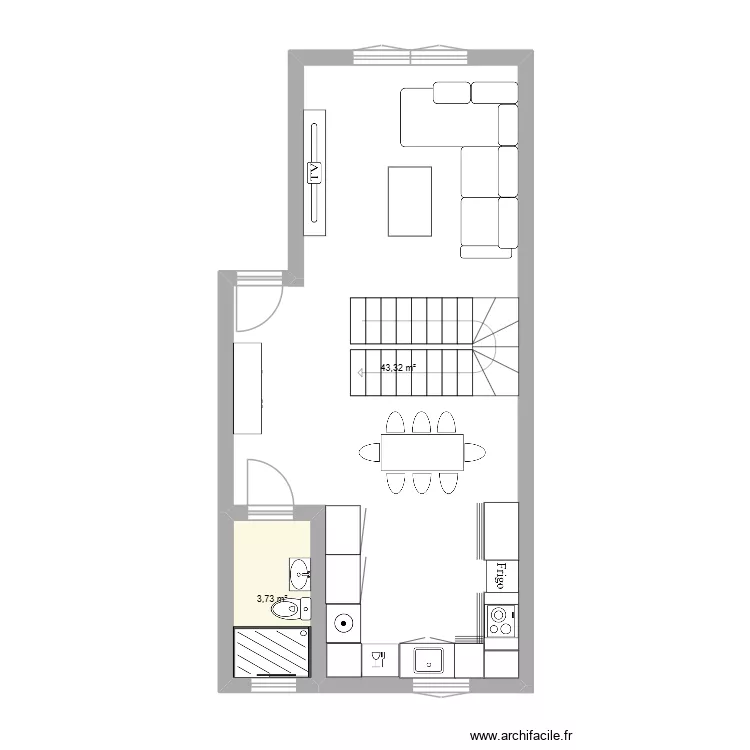 primera planta. Plano de 2 y 47 m² primera planta. Plano de 2 y 47 m²