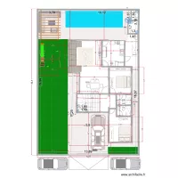 Plan Rez de chaussée avec mésures-révisé- salon révisé- alignement CU-extension parking-amenagement extérieur et jardin