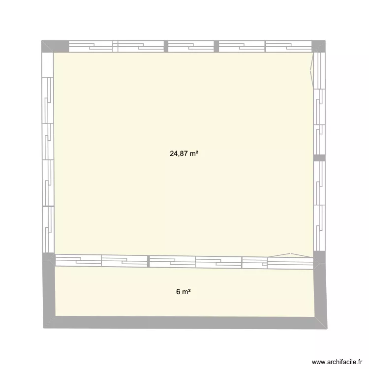 veranda. Plano de 2  y 31 m²