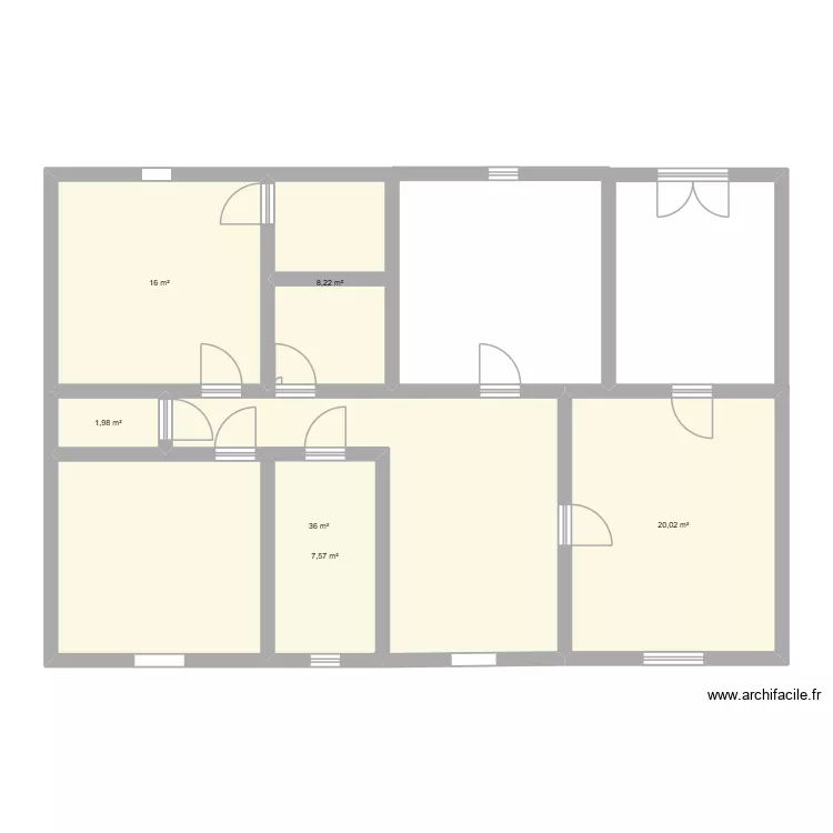 campo. Plano de 6 Habitaciones y 90 m² campo. Plano de 6 Habitaciones y 90 m²