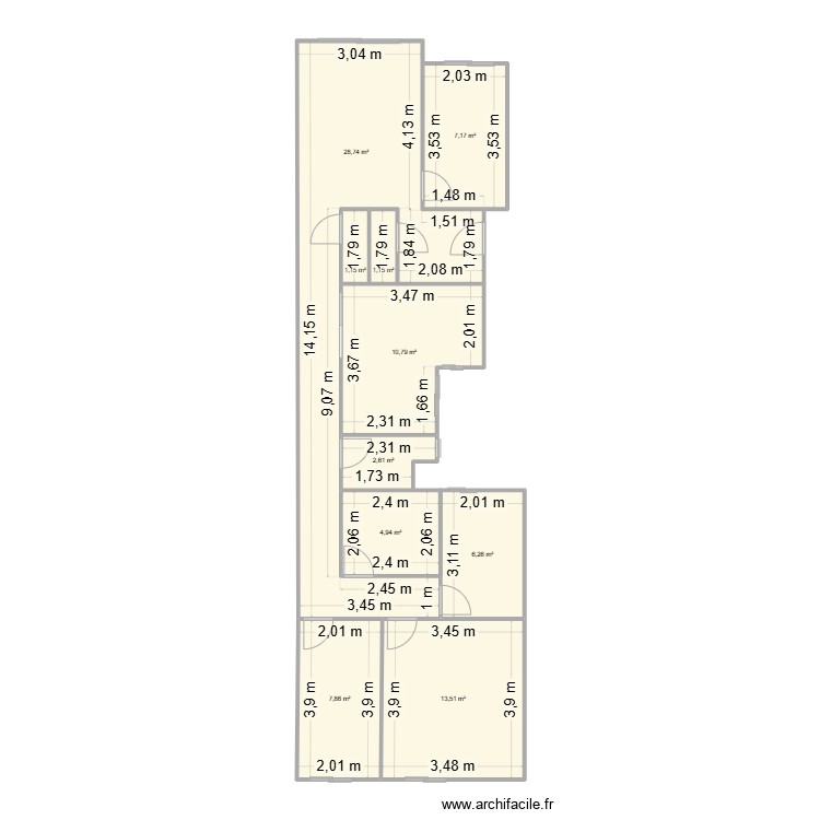 Piso Benimaclet. Plano de 0 habitación y 0 m2