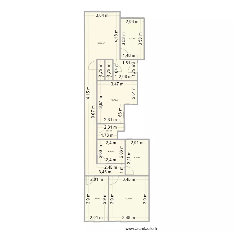 Piso Benimaclet. Plano de 