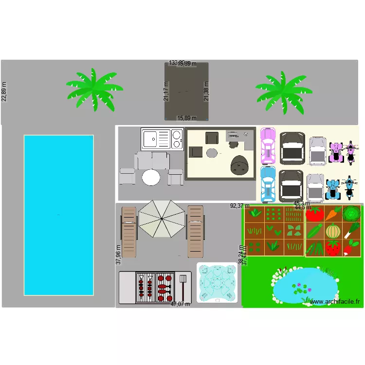 ma maison. Plano de 8  y 12673 m²