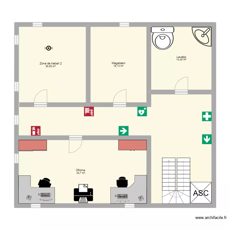 planta d'alt. Plano de planta d'alt. Plano de