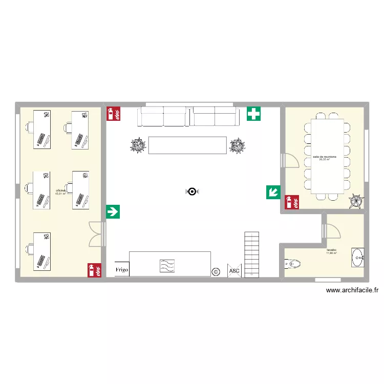 planta 2. Plano de 3  y 83 m²