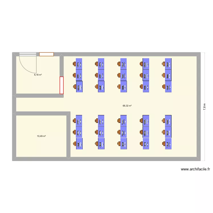 PLANO SALON INFORMATICA. Plano de 3  y 87 m²