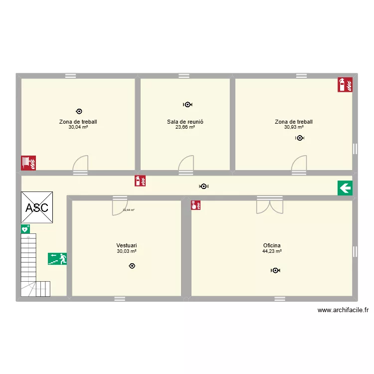 planta alta. Plano de 6  y 191 m²