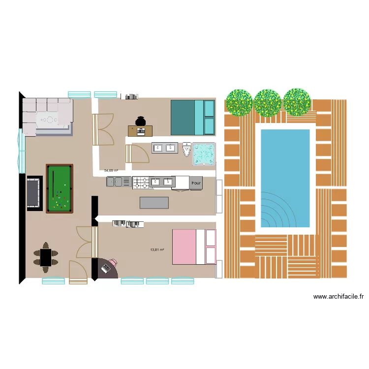 Avril\'s Maison. Plano de 2  y 69 m²