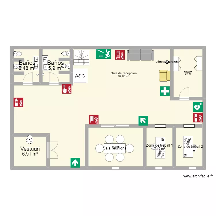 planta superior. Plano de planta superior. Plano de