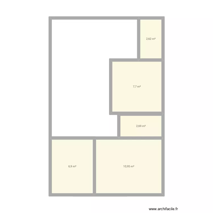 Casita. Plano de 5  y 31 m²