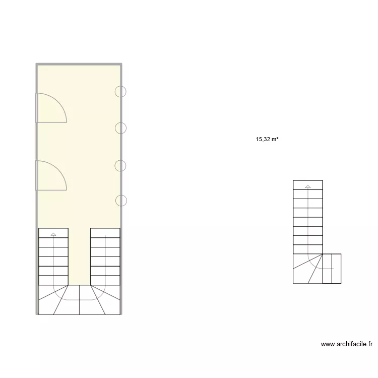 Callado Escalera. Plano de 1 y 15 m² Callado Escalera. Plano de 1 y 15 m²