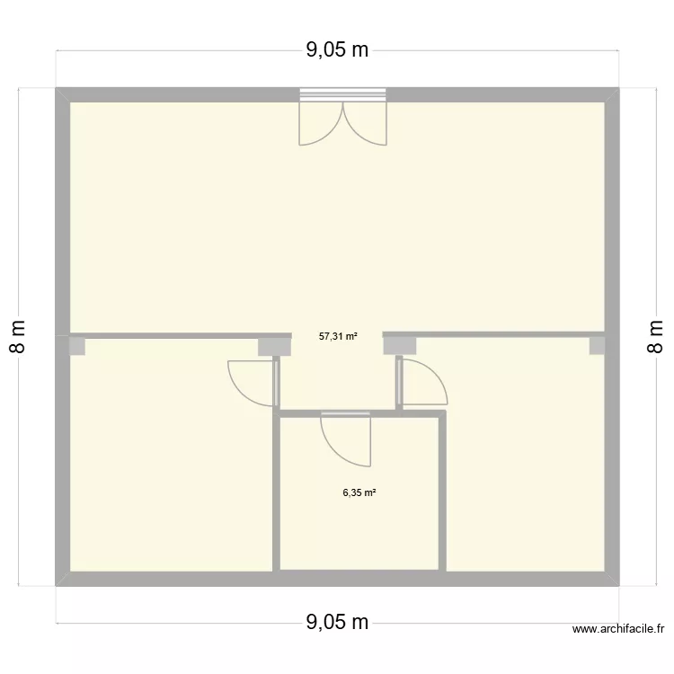 arocas. Plano de 2 y 71 m² arocas. Plano de 2 y 71 m²