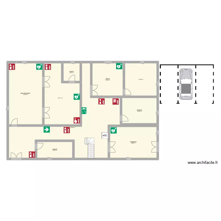 plano 1. Plano de 9  y 219 m²