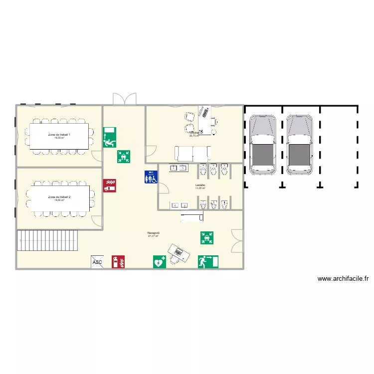 Pl&agrave;nol d'emerg&egrave;ncia i evacuaci&oacute;, primer pis. Plano de 