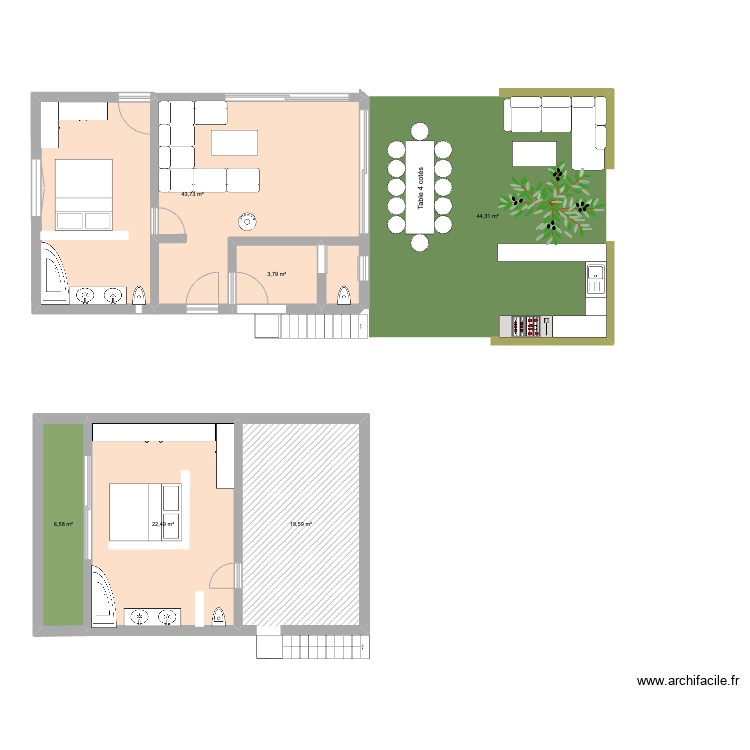 Garagem. Plano de 0 habitación y 0 m2