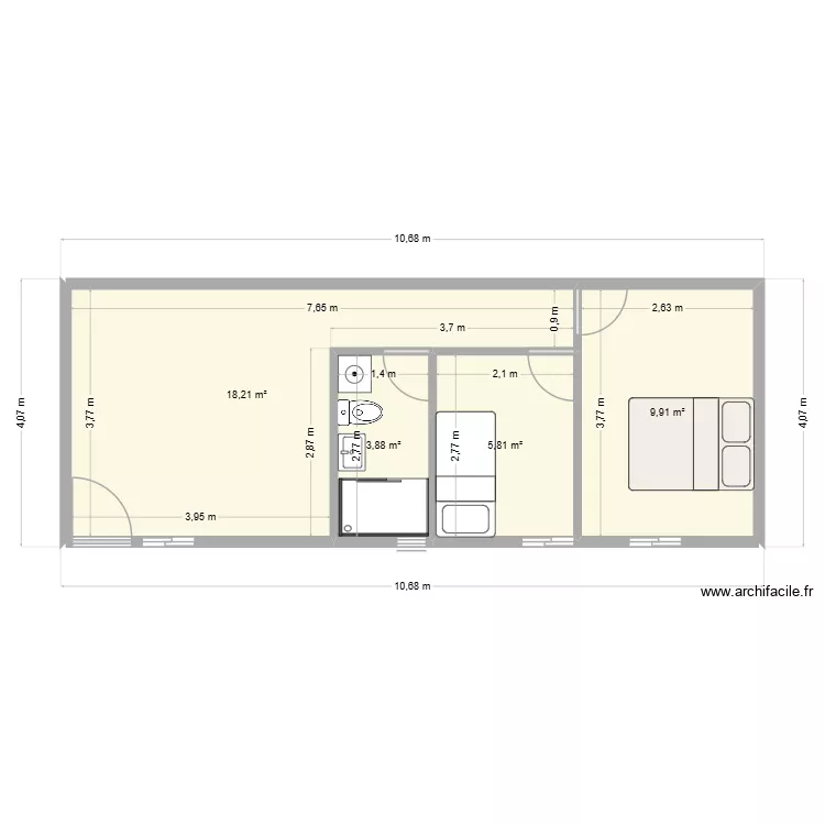 Anexo 1. Plano de 4 Habitaciones y 38 m² Anexo 1. Plano de 4 Habitaciones y 38 m²