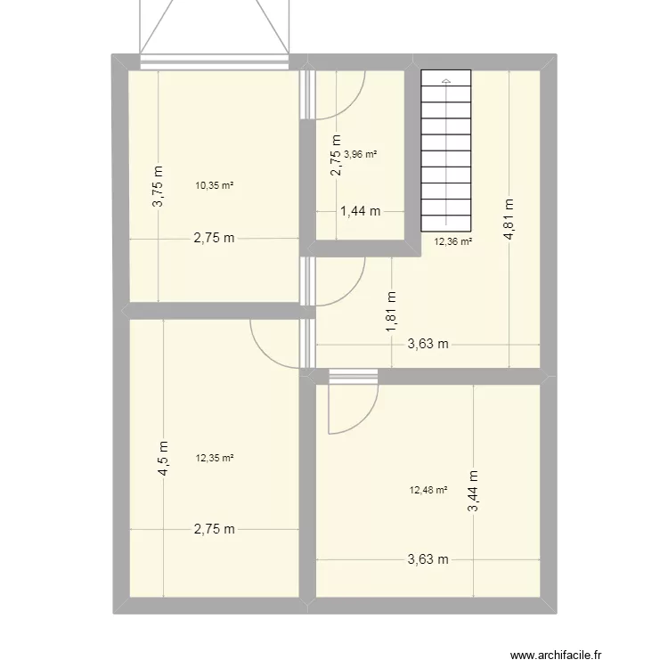 Casa 1. Plano de 5  y 52 m²