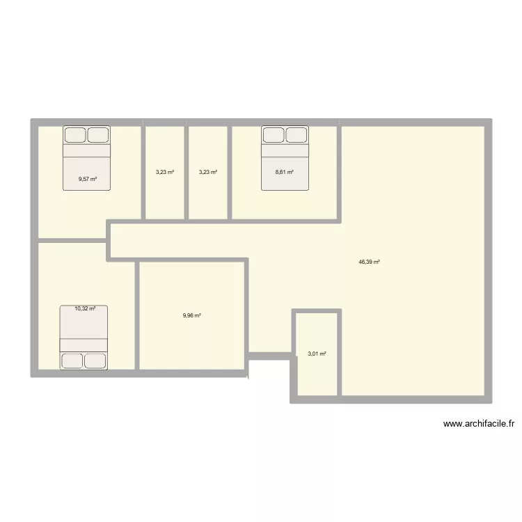 Plano Claudia 1. Plano de 8 Habitaciones y 94 m² Plano Claudia 1. Plano de 8 Habitaciones y 94 m²