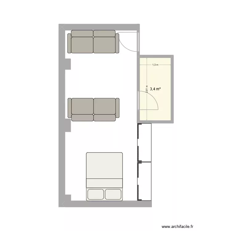Manso 5 Playa. Plano de 1 Sala y 3 m² Manso 5 Playa. Plano de 1 Sala y 3 m²
