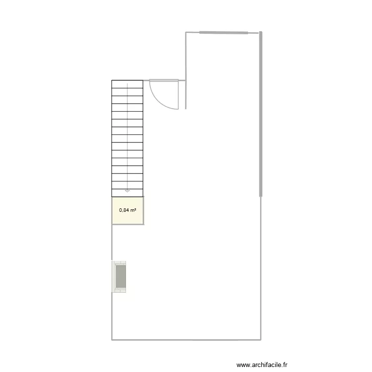 reforma tras obra. Plano de 1  y 1 m²