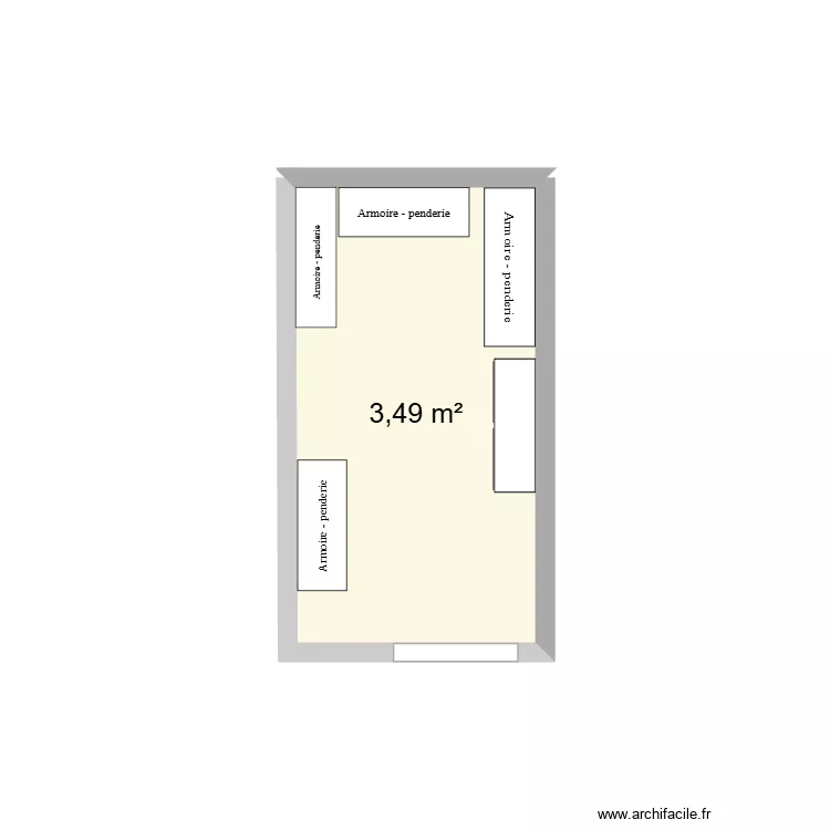 cuarto. Plano de 1  y 3 m²