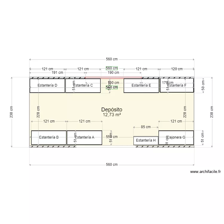 deposito 1. Floor plan with 