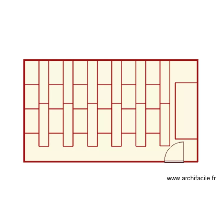 salle rouge disposition covid1. Floor plan with 