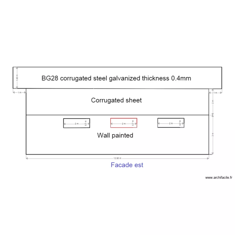 facade est amico. Floor plan with 