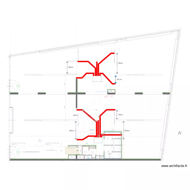 89W ventilatie aanvoer. Floor plan with 