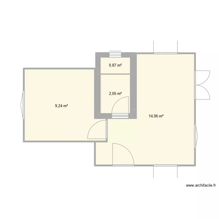 plano 15k. Floor plan with 4  and 26 m²