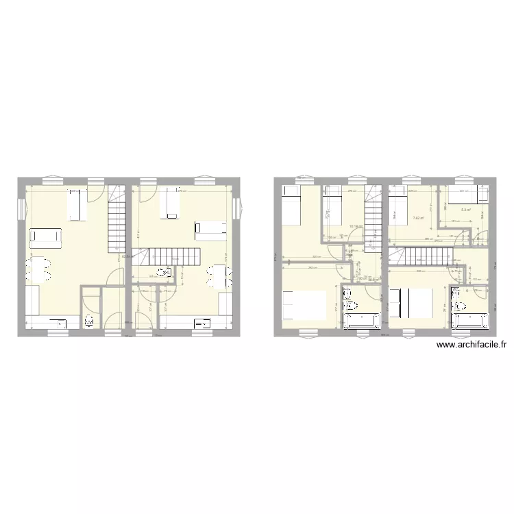Poss three bed semis. Floor plan with 