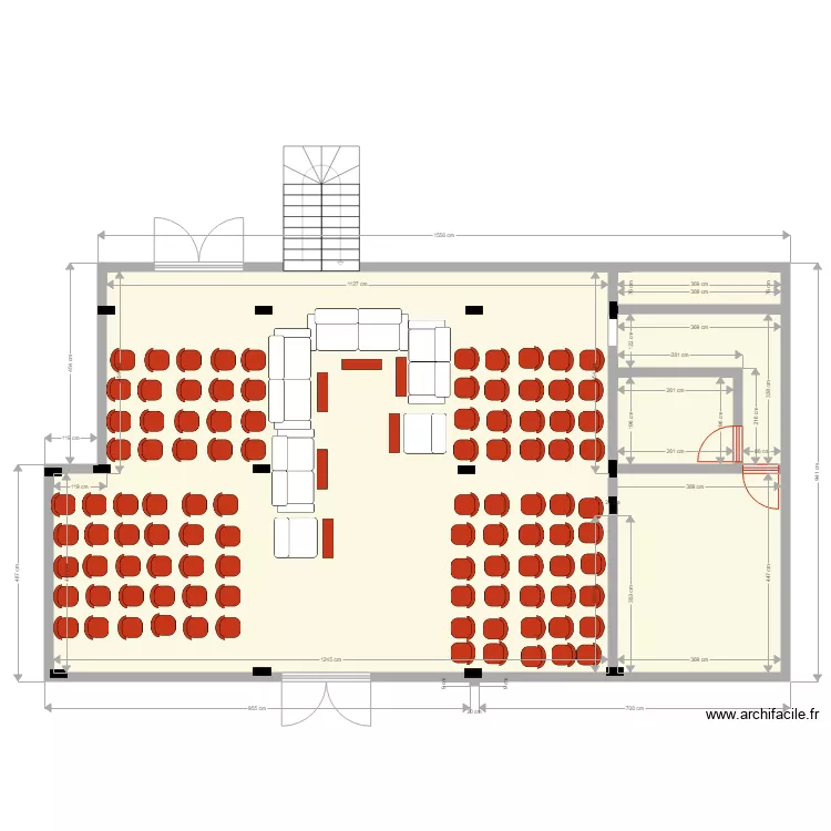 reception 100 personnes. Floor plan with 