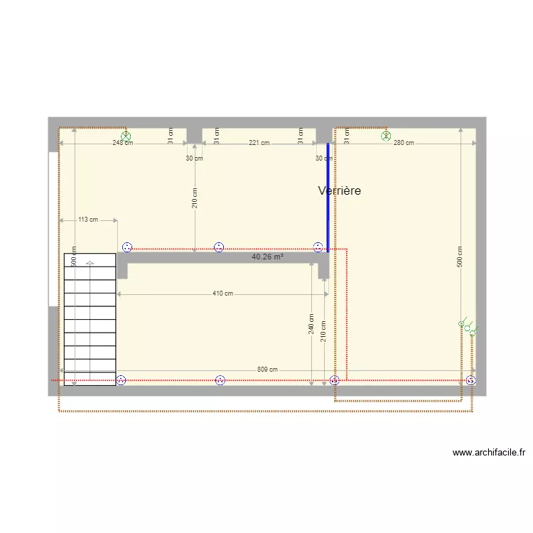 LB3 Coupe Mur B inter . Floor plan with LB3 Coupe Mur B inter . Floor plan with