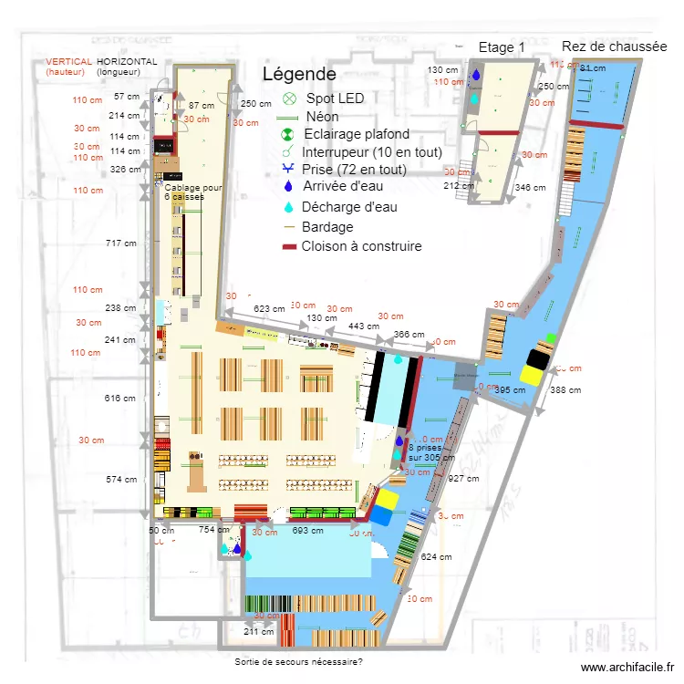 Auderghem -  Louis 3.2 - Mesures &eacute;lec . Floor plan with 