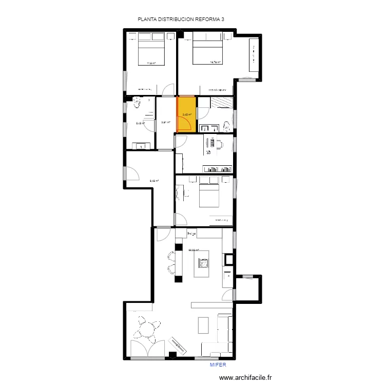 Nuria Lleida Francesc Macia distribucion reforma 3. Floor plan with 