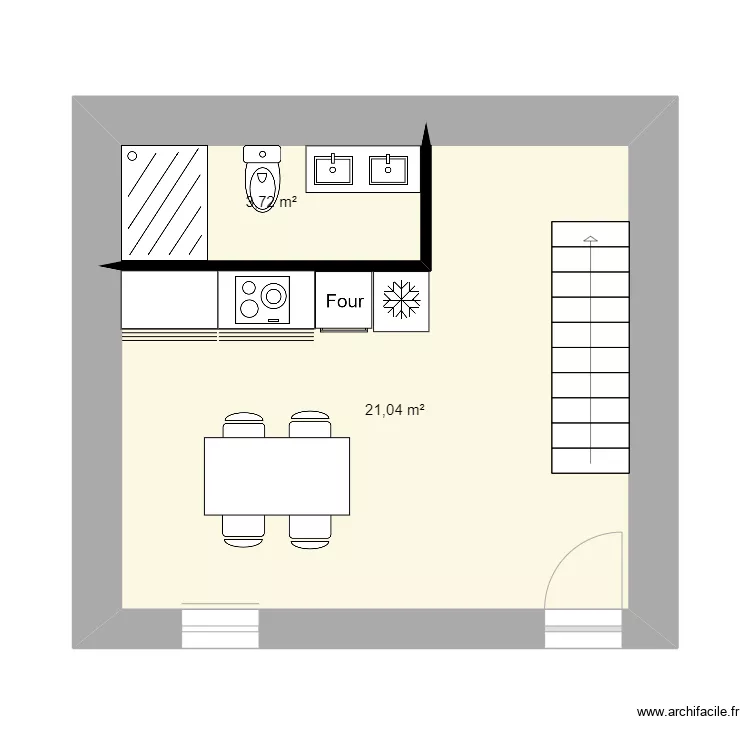 Cabanon V1. Floor plan with 