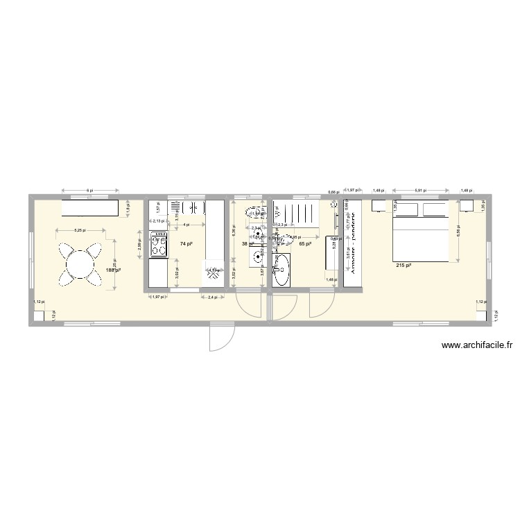 Longue maison . Floor plan with 0 room and 0 m2