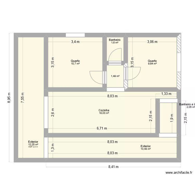 .casal. Floor plan with 8  and 66 m²