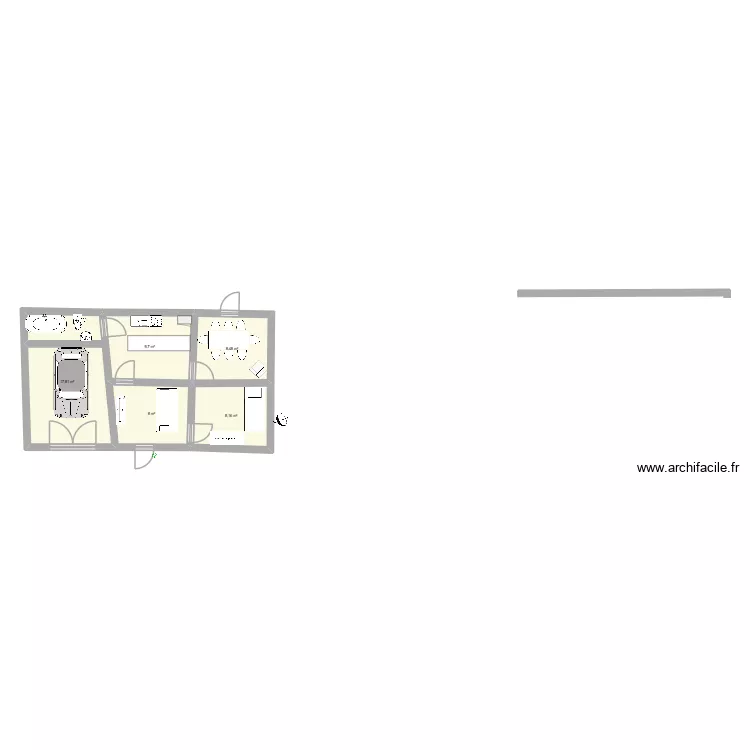 casa 1. Floor plan with 5  and 52 m²