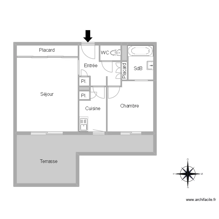 51780 MOUNIER. Floor plan with 12  and 69 m²