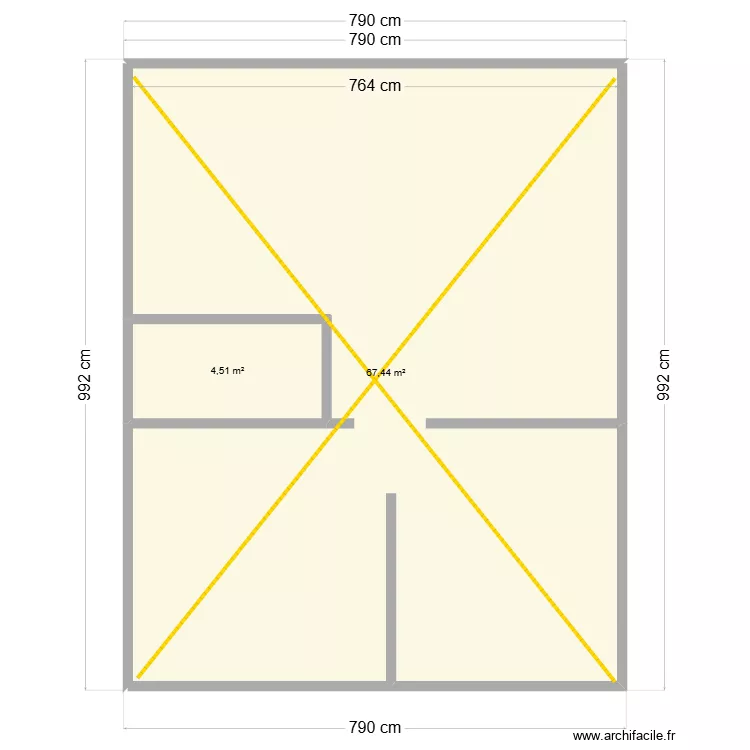 CROQUI SAMADHI. Floor plan with 2  and 72 m²