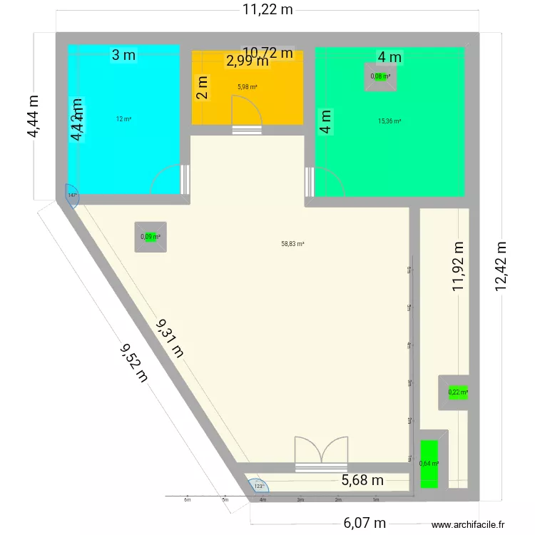 Casa lago cero buena idea. Floor plan with 5 and 13 m² Casa lago cero buena idea. Floor plan with 5 and 13 m²