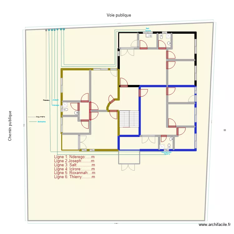 compteurs eau individuels INSS2. Floor plan with 