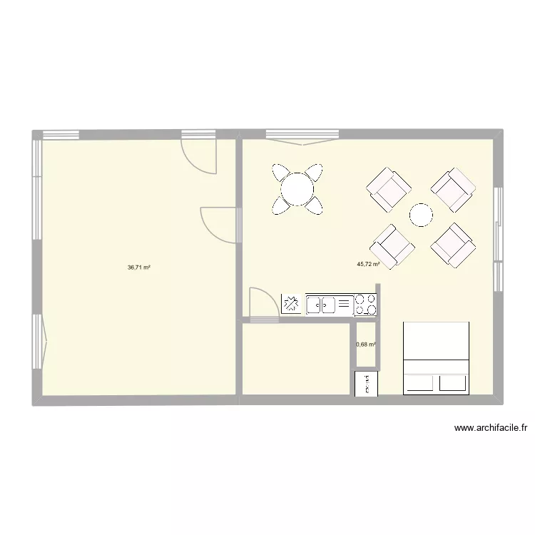 Norbruis en bazel plattegrond. Floor plan with 3  and 83 m²