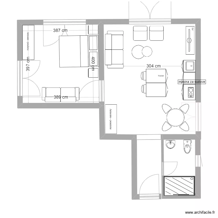 Tivat A4 kuhinja. Floor plan with 