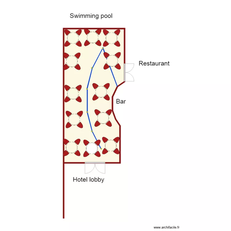 eclairage ground bar. Floor plan with 