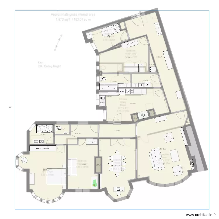 FitzJames 24ter. Floor plan with FitzJames 24ter. Floor plan with