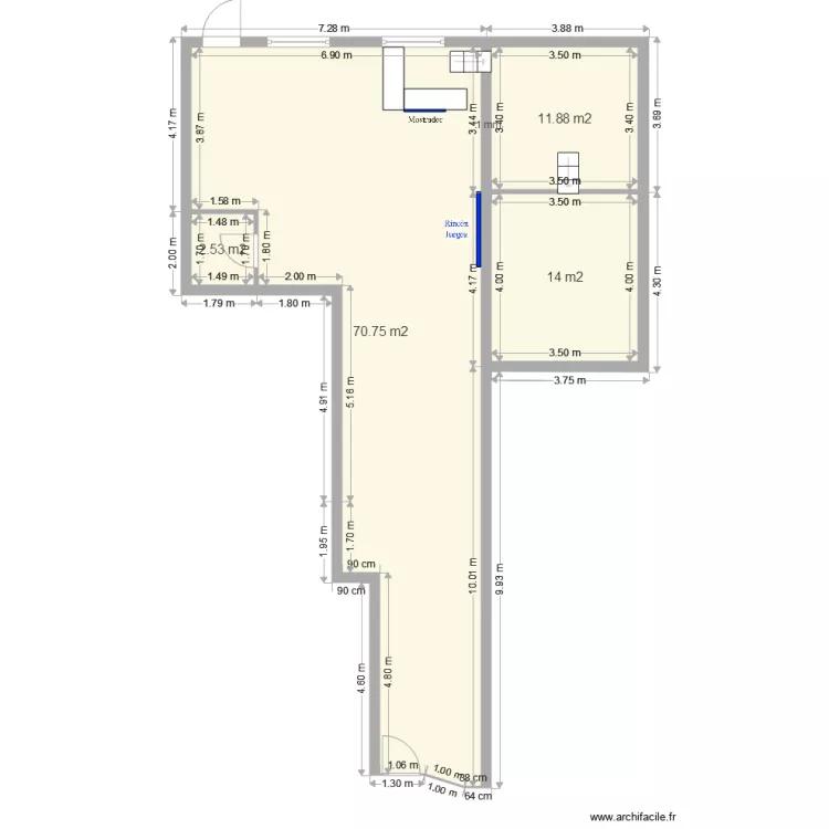 55040 Local Nuevo. Floor plan with 