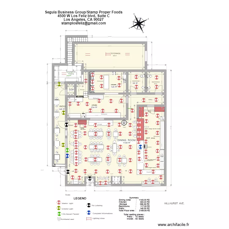 Stamp Proper Foods v1. Floor plan with 